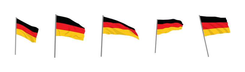 Germany Flag Icon Set for National Events, Patriotism, and Celebrations – Perfect for German Unity Day, Independence, and Cultural Festivals
