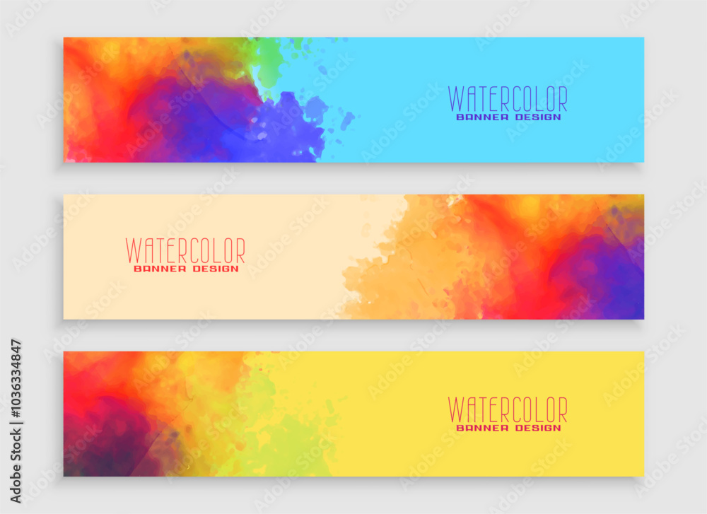 Wall mural set of beautiful web business banner templates for website sliders