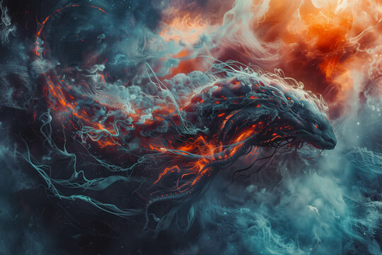 abyssal leviathan digital art illustration