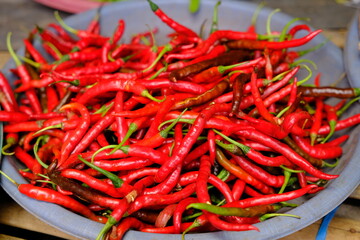 Indonesia Manado - Minahasa Regency - Traditional Market Tomohon - Red Chili peppers - Chilli