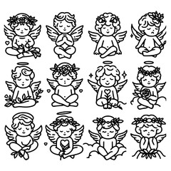 set of cherub icons