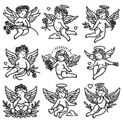 set of cherub icons