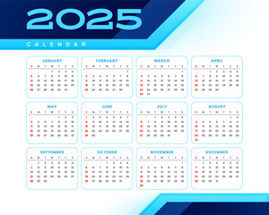 printable 2025 new year calendar template a business stationery
