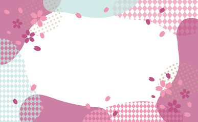 春の模様と桜のフレーム