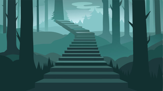 With each step the fog seems to deepen and envelop the forest creating a sense of disorientation and wonder.