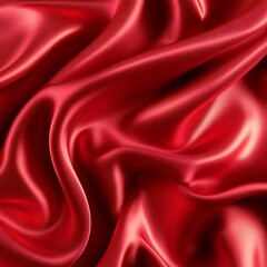 A close-up view of luxurious red satin fabric, showcasing its smooth texture and elegant draping.