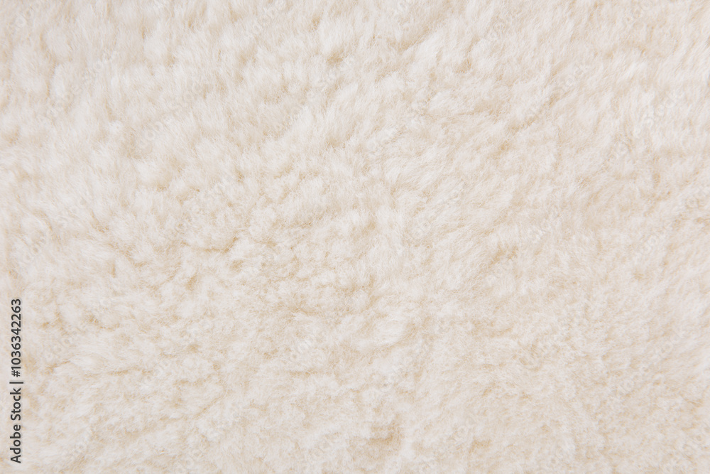 Wall mural white plush fabric texture background , background pattern of soft warm material