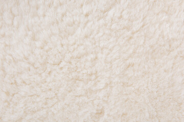 white plush fabric texture background , background pattern of soft warm material