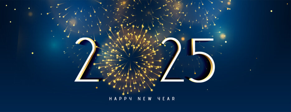 2025 new year party wallpaper with firework celebration