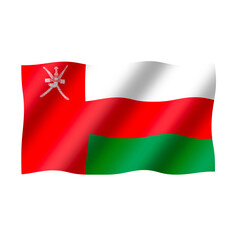 The national flag of Oman is flying beautifully