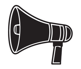 Megaphone icon isolated on white, Simple Vector Megaphone or Bull Horn. New megaphone icon