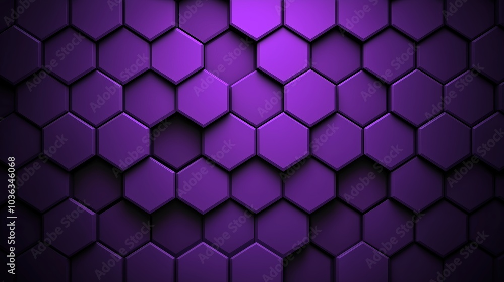 Poster purple background with a pattern of purple hexagons. the hexagons are arranged in a way that creates
