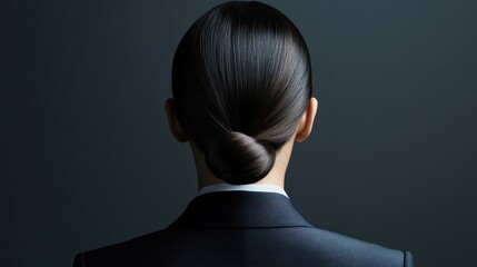 Elegant Hairstyle on Formal Attire for Professional Look