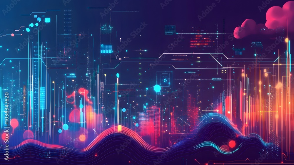 Poster big data stream futuristic infographic,digital futuristic technology in smart cloud server using ai 