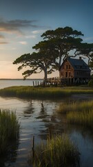 Fototapeta premium Trees on island of island 