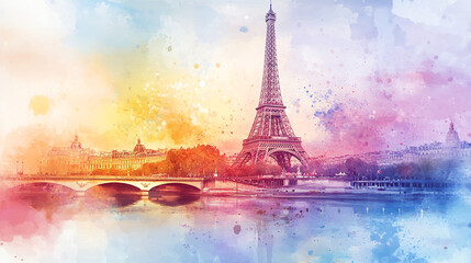 Celebrating National Champagne Day with a colorful view of the Eiffel Tower in Paris at sunset