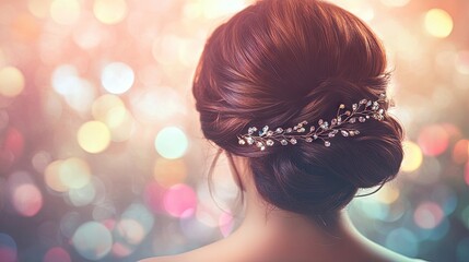 Elegant Updo with Sparkling Hair Accessory