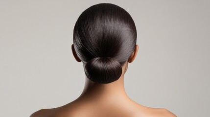 Fototapeta premium Elegant Updo Hairstyle on Smooth Hair