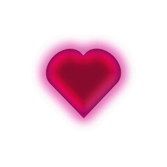 Red heart isolated on white background.