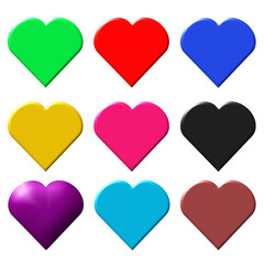 set of hearts icons