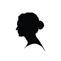 Silhouette of a beautiful woman's face in profile.