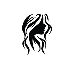 beautiful woman silhouette,hairdressing business. Modern style,elegant. Vector illustration
