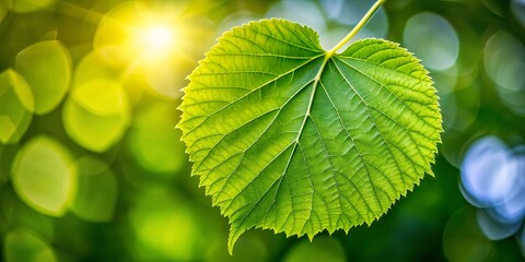 Fototapeta na wymiar A Delicate Leaf Unfolds, Bathed in Golden Sunlight, Its Veins Intricately Woven, a Testimony to Nature's Artistic Mastery