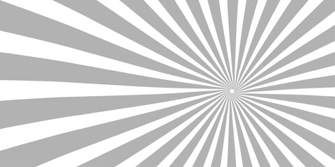Vector abstract rays sunburst backdrop banner wallpaper background. Seamless retro black and gray sunrise stripe sunburst texture design.