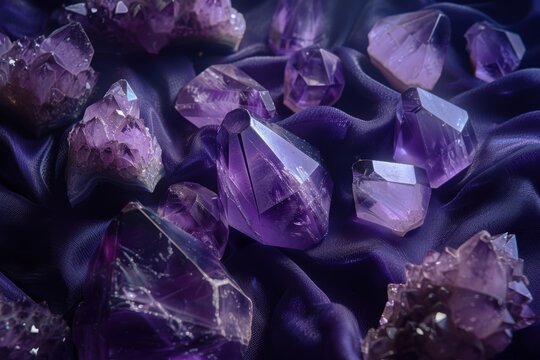 Vibrant purple amethyst crystals