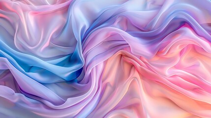 Fototapeta premium A flowing fabric with soft pastel colors, creating a serene and elegant visual effect.