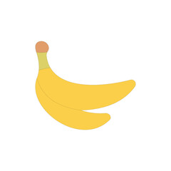 Banana Fruit vector illustration on white background. Juicy and bright summer fruit.