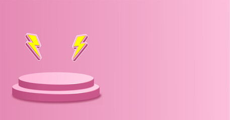 Elegant Pink Plain Podium For Advertising Element Design or Social Media Promotion