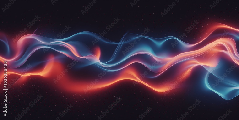 Poster abstract color gradient background with blue and orange waves