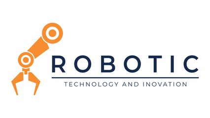 Robotic hand manipulator symbol icon. Robot limb logo. Robot arm. automation, robot, CNC shape logo.