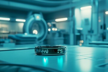 Smart Biometric Wearable Ring in Futuristic Setting