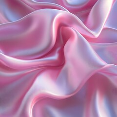Obraz premium A close-up of soft, shiny pink satin fabric draped elegantly, showcasing its smooth texture and sheen.