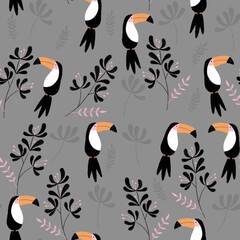 Obraz premium seamless pattern with toucan birds