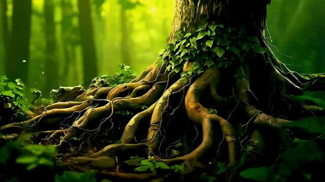 a tree with roots