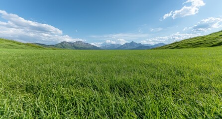 Obraz premium Scenic mountain landscape with green meadow