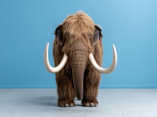 Obraz premium Woolly Mammoth Against Blue Background