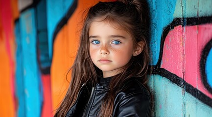 Fototapeta premium Thoughtful young girl with blue eyes and freckles