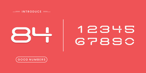 Custome number set vector font alphabet, modern dynamic flat design with brilliant colorful for your unique elements design.