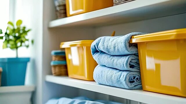 towels  and  storage containers