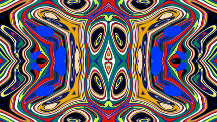 Abstract colorful psychedelic mandala background pattern for a summer music festival
