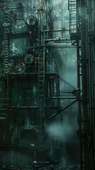 Eerie Industrial Landscape: A Glimpse into a Forgotten Factory