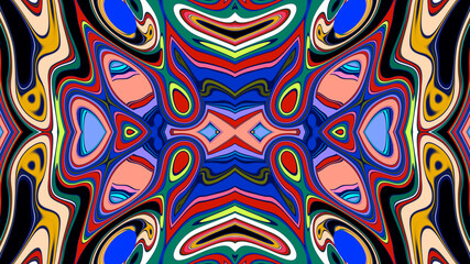 Abstract colorful psychedelic mandala background pattern for a summer music festival
