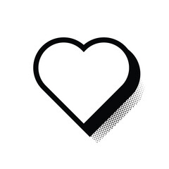 Black love icon isolated background vector