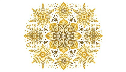 Golden Snowflake Mandala