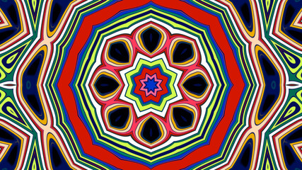 Abstract colorful psychedelic mandala background pattern for a summer music festival
