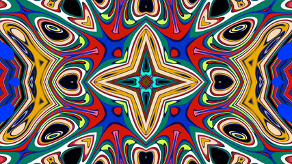 Abstract colorful psychedelic mandala background pattern for a summer music festival
